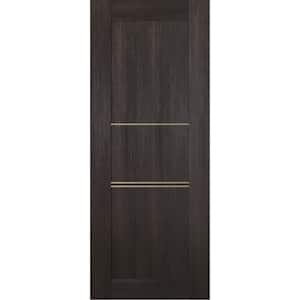 Vona 07 3H Gold 18 in. W x 80 in. H x 1-3/4 in. D 1-Panel Solid Core Veralinga Oak Prefinished Wood Interior Door Slab