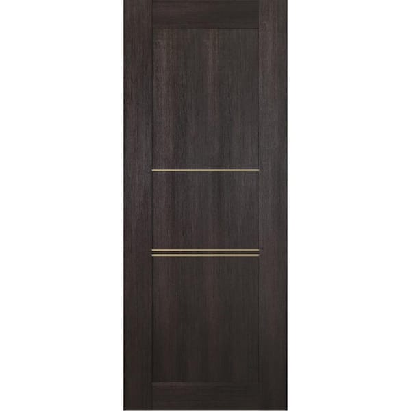 Belldinni Vona 07 3H Gold 18 in. W x 80 in. H x 1-3/4 in. D 1-Panel Solid Core Veralinga Oak Prefinished Wood Interior Door Slab