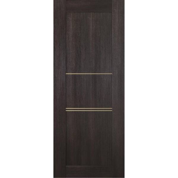 Belldinni Vona 07 3H Gold 24 in. W x 80 in. H x 1-3/4 in. D 1-Panel Solid Core Veralinga Oak Prefinished Wood Interior Door Slab