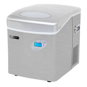 49 lb. Portable Ice Maker in Stainless Steel