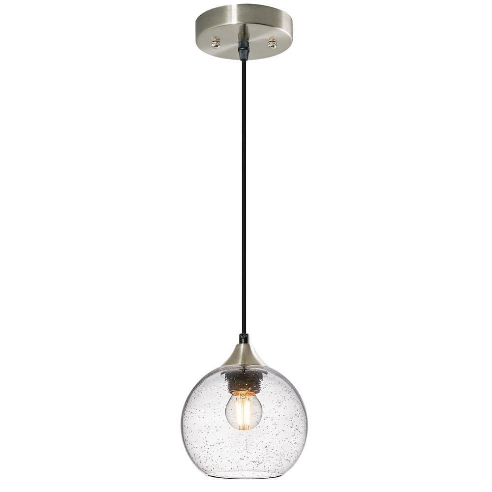 Home Lighting 5.9 in. 1-Light Clear Glass Modern Globe Pendant Light Fixtures for Kitchen Island price history on PriceWatchPro
