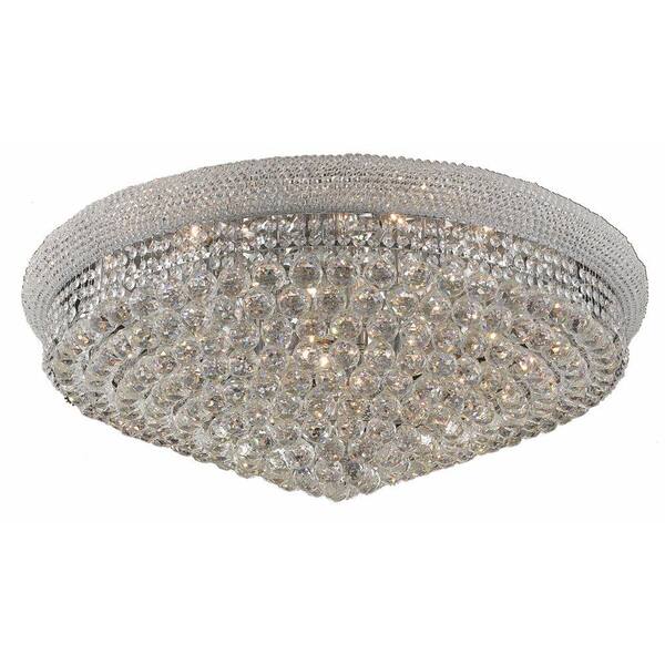 Elegant Lighting 20-Light Chrome Flushmount with Clear Crystal