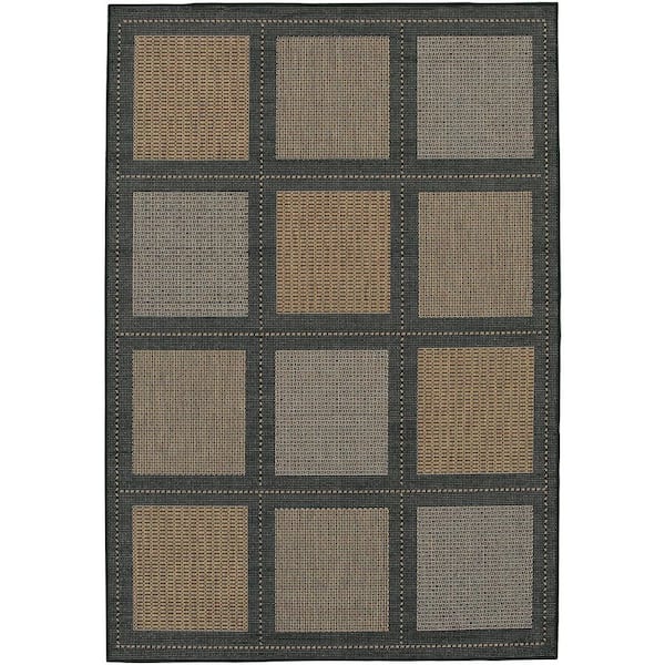 Couristan Recife Summit Cocoa-Black 8 ft. x 11 ft. Indoor/Outdoor Area Rug