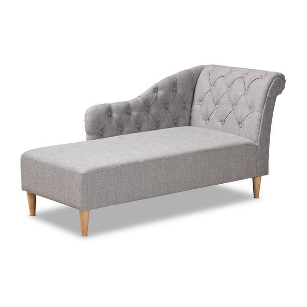 Baxton Studio Emeline Gray Fabric Chaise Lounge 1579700HD The Home Depot
