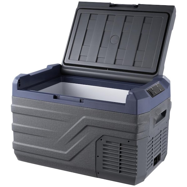 Car Refrigerator 12-Volt Car Refrigerator Fridge, 30L Single Zone Portable Freezer with Built-in Light, 1.56 cu. ft,Grey