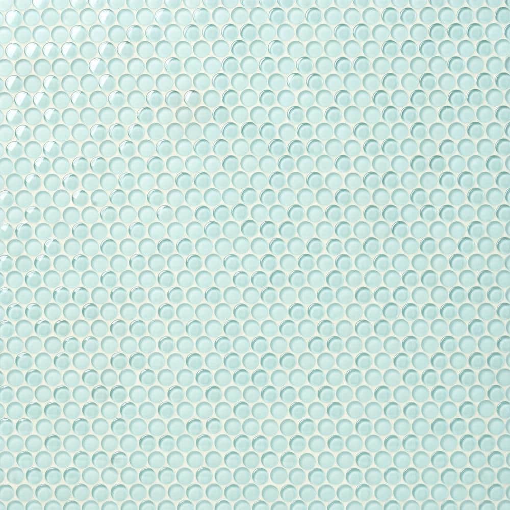 Contempo Light Green Circles 11-1/2 in. x 12 in. 8 mm Polished and Frosted Glass Mosaic Tile (0.96 sq. ft. ) price history on PriceWatchPro