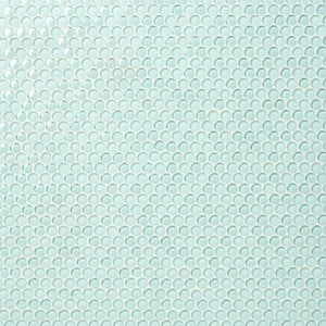 Contempo Light Green Circles 11-1/2 in. x 12 in. 8 mm Polished and Frosted Glass Mosaic Tile (0.96 sq. ft. )