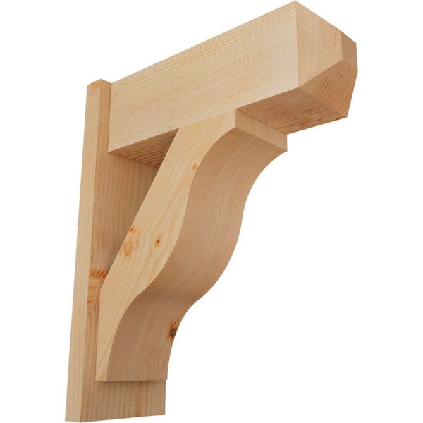 Ekena Millwork 8 in. x 24 in. x 20 in. Douglas Fir Fuston Craftsman Smooth Outlooker