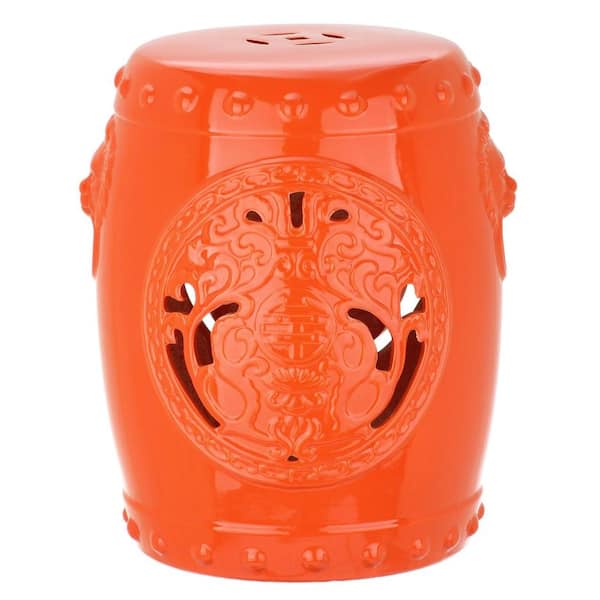 SAFAVIEH Dragon Coin Orange Ceramic Garden Stool