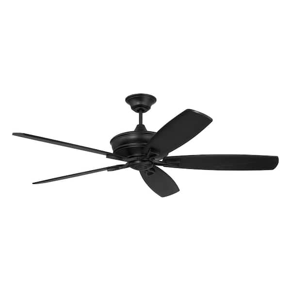 CRAFTMADE Santori 60 in. Energy Saving, 6-Speed Reversible Flat Black Finish Ceiling Fan with Remote and Wall Control Included