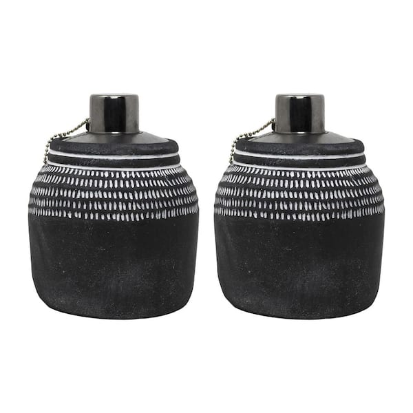 PATIO ESSENTIALS Abstract Stone Tabletop Torch (2-Pack)