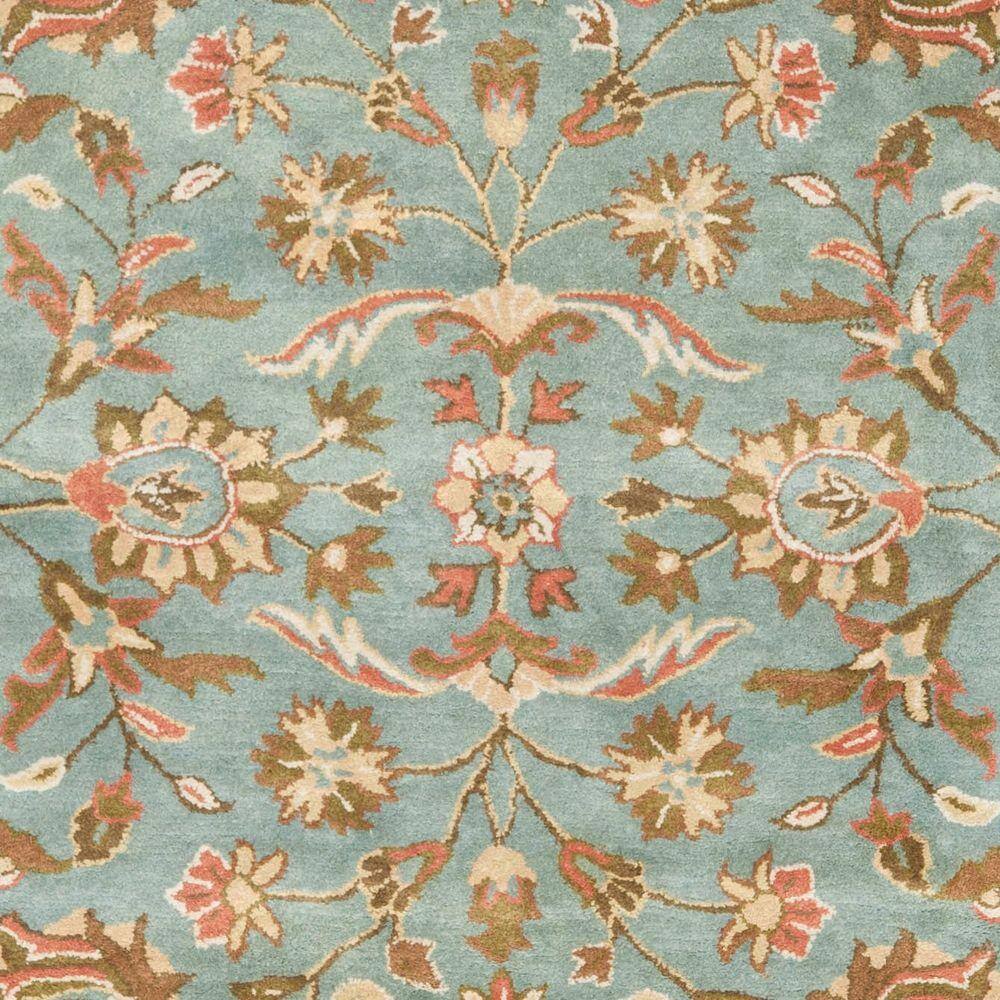 Elegant Heritage Blue Rectangular Hand-Tufted Wool Area Rug, 9' x 12'