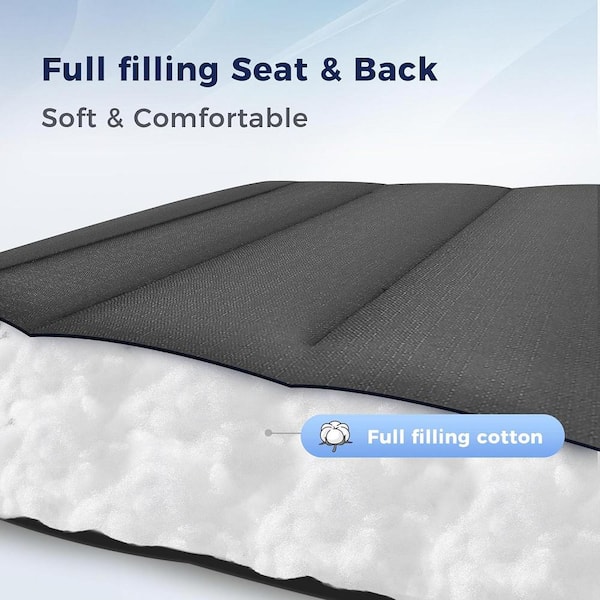 ITOPFOX Oversized Blue Metal Reclining Lawn Chair Wide Seat