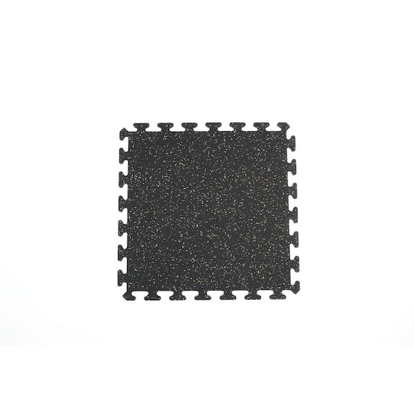 Matter Surfaces Gym/Exercise Recycled Rubber Center Tiles Black w/Tan 25in.x 25in.x 0.3 Thick. 8-Tiles/Case, 32 sq. ft.