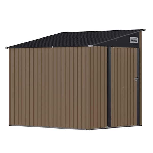 エルミページ Sizzim 6 ft. W x 4 ft. D Metal Lean-to Shed Storage Shed 22 sq. ft