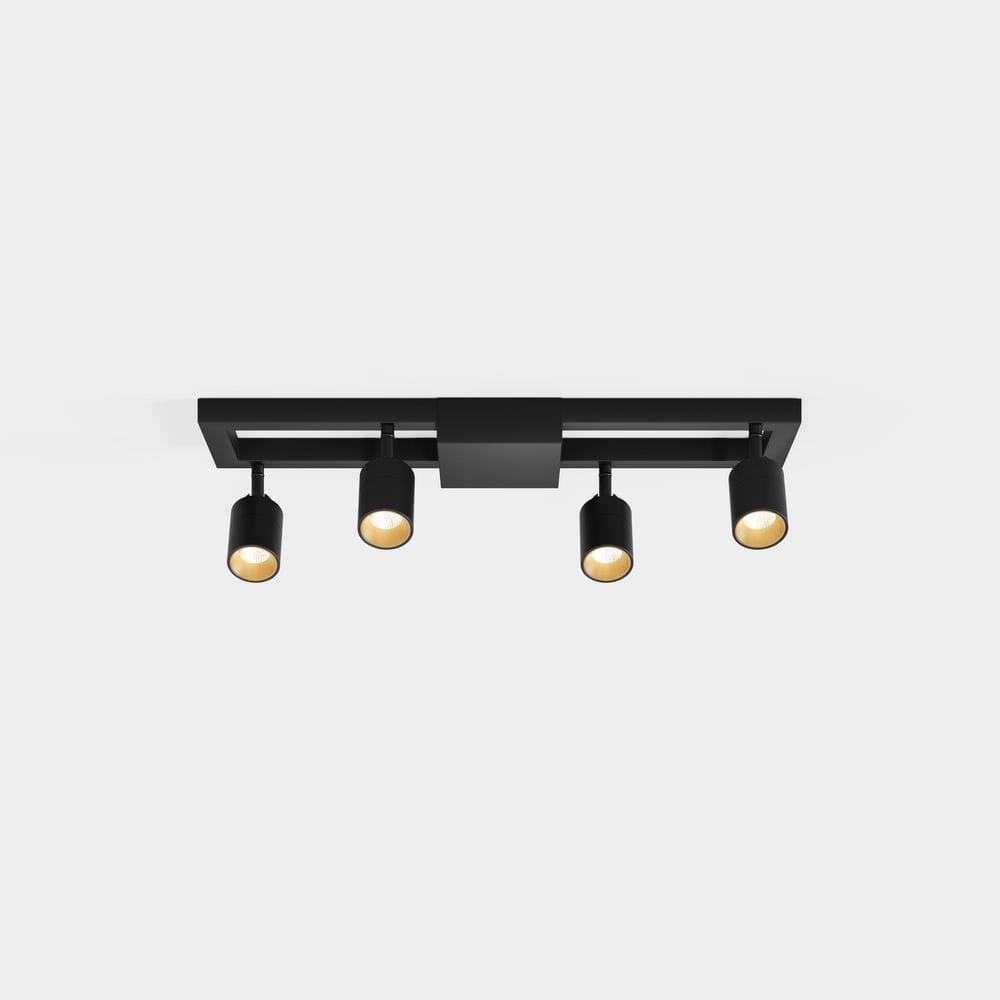 ❁181881❁ Vidalite Shura Black 4-Light Square Ceiling Light with Rotatable