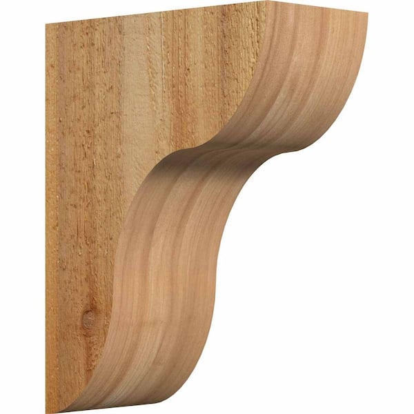 Ekena Millwork 6 in. x 12 in. x 16 in. Western Red Cedar Carmel Rough Sawn Corbel