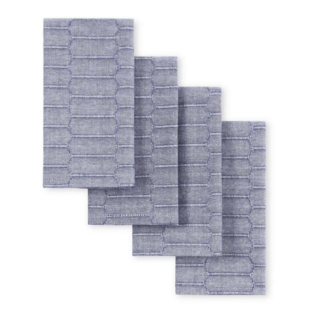 Honeycomb Modern Farmhouse 19 in. W x 19 in. H Blue Cotton Napkins (Set of 4) price history on PriceWatchPro