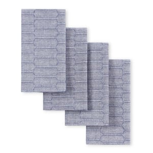 Honeycomb Modern Farmhouse 19 in. W x 19 in. H Blue Cotton Napkins (Set of 4)