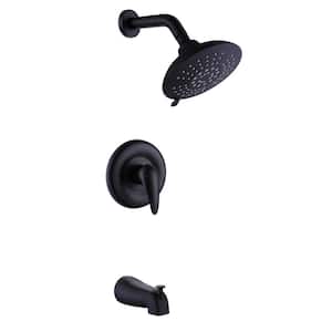 Single Handle 5-Spray Shower Faucet 2.5 GPM with High Pressure faucet in Matte Black (Valve Included)
