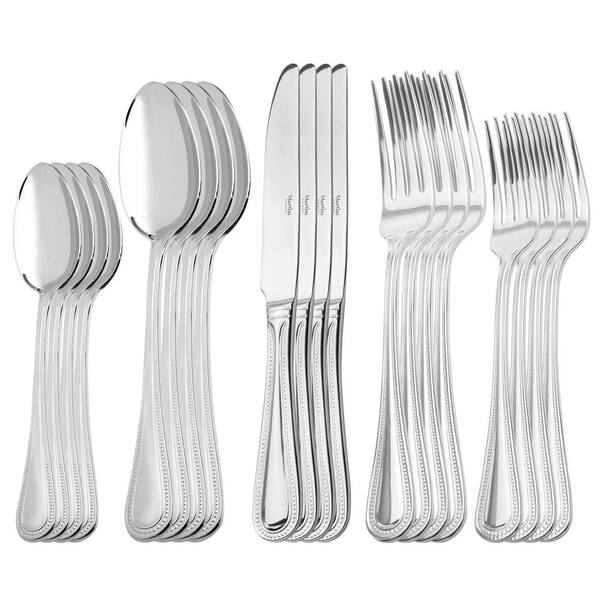 MARTHA STEWART Martha Stewart Charles 20-Piece Stainless Steel Flatware ...