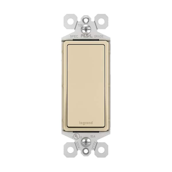 Legrand radiant 15 Amp 120 Volt Single-Pole Decorator/Rocker Light Switch, Ivory