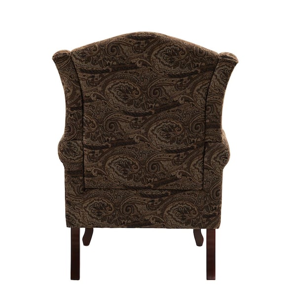 Uixe Mid-Century Retro Style Cranberry Linen Upholstered Wingback
