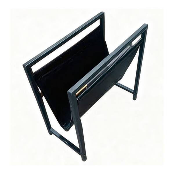 Black 16 in x 16 in Metal Modern Freestanding Magazine Rack