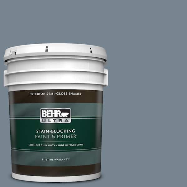 BEHR ULTRA 5 gal. #PPU14-05 Forever Denim Semi-Gloss Enamel Exterior Paint & Primer
