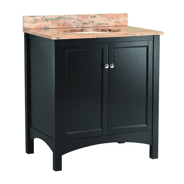 Home Decorators Collection Haven 31 in. W x 22 in. D Vanity in Espresso with Vanity Top and Stone Effects in Bordeaux