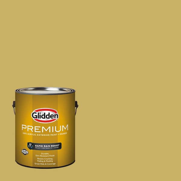 Glidden Premium 1 gal. PPG1109-5 Split Pea Soup Flat Exterior Paint ...