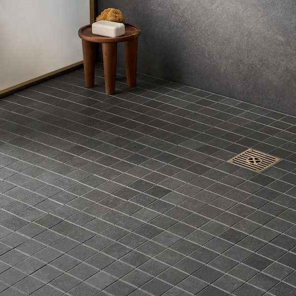 Urbane Charcoal Gray 11.81 in. x 11.81 in. Matte Porcelain Mosaic Floor and Wall Tile (0.96 sq. ft./Each)