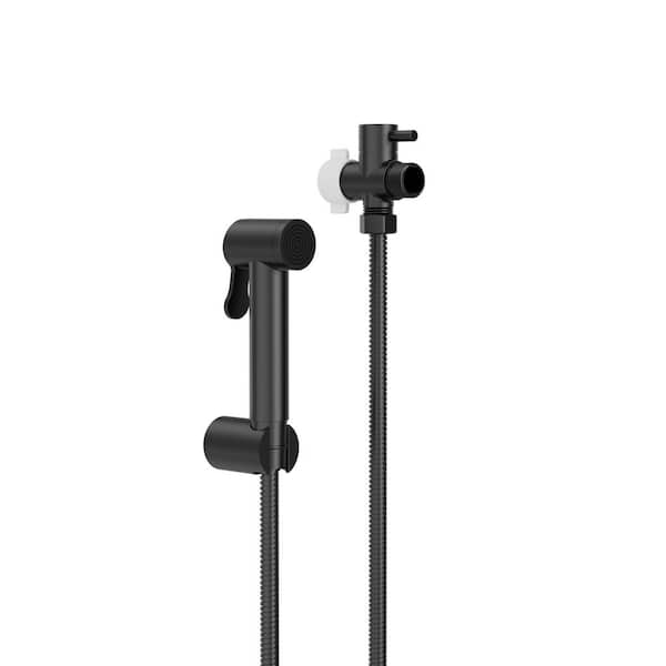 Round Handheld 1 Handle Bidet Faucet 2.5 GPM with Rough-In Valve in Matte Black