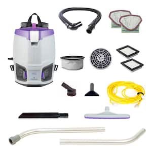 GoFit 3, 3 Qt. Corded, Bagged Gray Commercial Backpack Vacuum w/ Xover Floor Tool, 2pc. Wand and 6 Replaceable Filters
