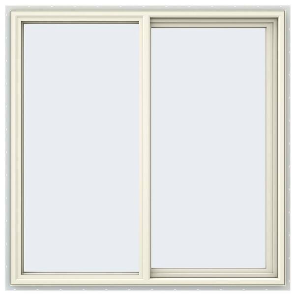 JELD-WEN 47.5 in. x 47.5 in. V-4500 Series Cream Painted Vinyl Right-Handed Sliding Window with Fiberglass Mesh Screen