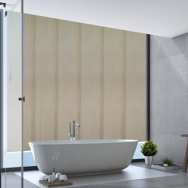 EMOH Wheat 70 in.- 130 in. W x 116 in. L Adjustable 6-Panel Satin Nickel Single Rail Panel Track with 23.5 in. Slates