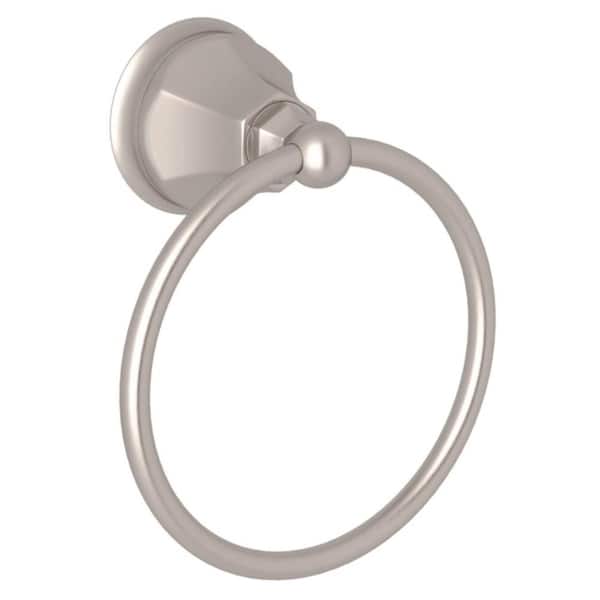 Palladian Wall Mounted 6 in . Towel Ring in Satin Nickel