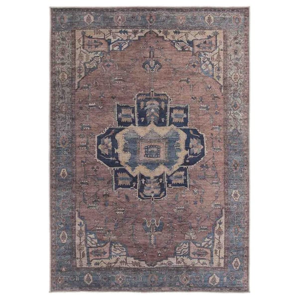 Jaipur Living Barrymore Blue/Dark Brown 7 ft. 10 in. x 10 ft. Medallion Indoor Area Rug