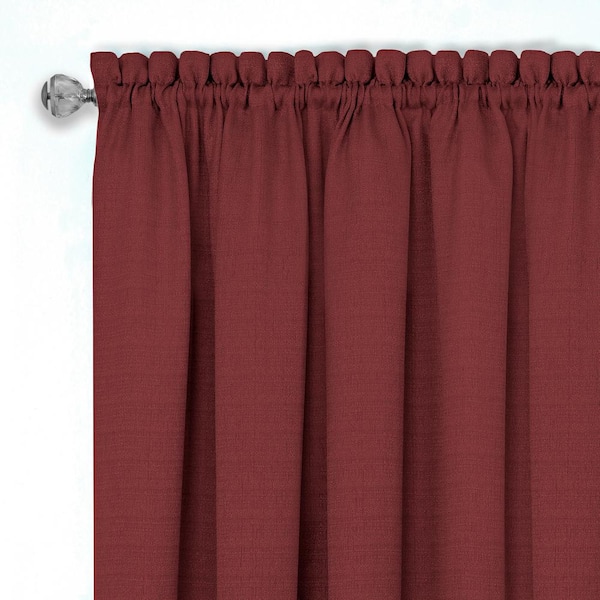Darcy 52 in. W x 63 in. L Polyester Light Filtering Window Panel in Marsala/Tan