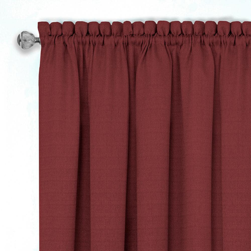Marsala and Tan Double-Layer Rod Pocket Valance