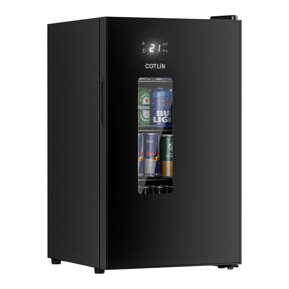 17 in. 2.2 cu. ft. Commercial Refrigerator in Black, Beverage Cooler with Auto Defrost, 95-Can Capacity, 21Â°F-64Â°F, ETL