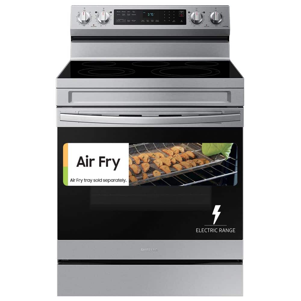 30 in. 5-Burner Element Smart Freestanding Electric Range in Stainless Steel with Wi-Fi and No Preheat AirFry