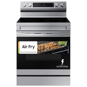 30 in. 5-Burner Element Smart Freestanding Electric Range in Stainless Steel with Wi-Fi and No Preheat AirFry