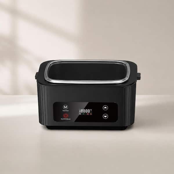 Black Cordless Heated Lunch Bag 5.1-Cup Electric Lunch Box with 360° Surround Rapid Heating LCD Display Timer