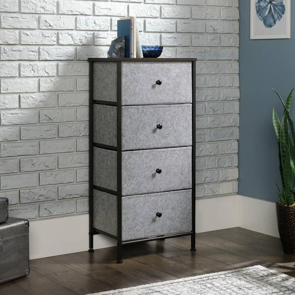 SAUDER North Avenue Grey and Charter Oak 2x3 Storage Organizer Cabinet  425063 - The Home Depot