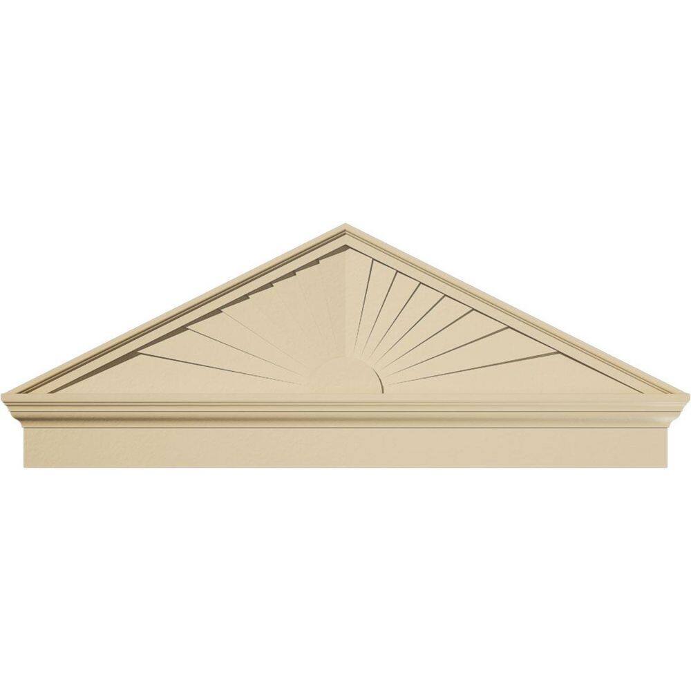 52 in. W x 19-7/8 in. H x 2-3/4 in. P Pitch 6/12 Peaked Cap Sunburst Signature Urethane Combination Pediment Primed Tan price history on PriceWatchPro
