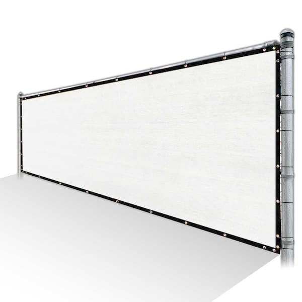 COLOURTREE 4 ft. x 10 ft. White Privacy Fence Screen HDPE Mesh Windscreen with Reinforced Grommets for Garden Fence (Custom Size)