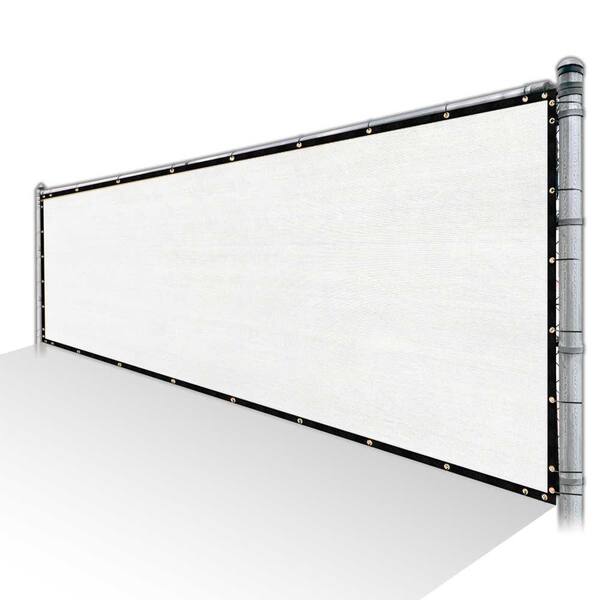 COLOURTREE 4 ft. x 128 ft. White Privacy Fence Screen HDPE Mesh Windscreen with Reinforced Grommets for Garden Fence (Custom Size)
