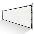 6 ft. x 49 ft. White Privacy Fence Screen Mesh Cover Screen with Reinforced Grommets for Garden Fence (Custom Size)