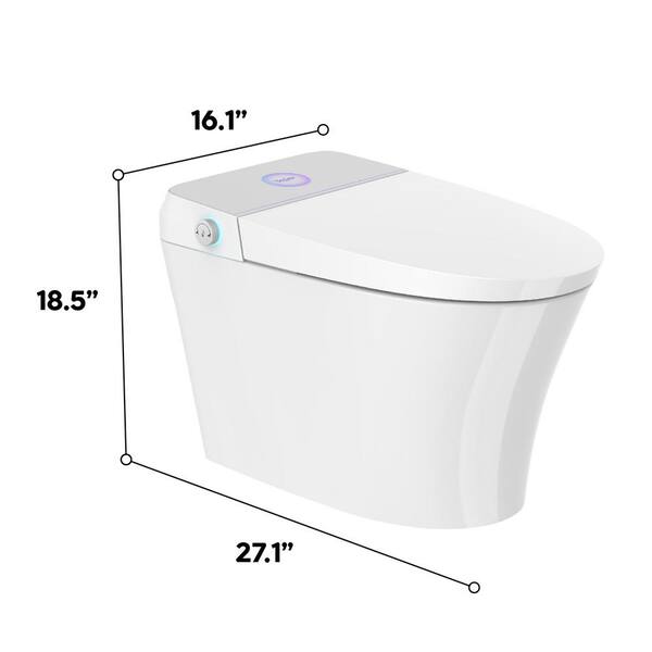 Smart Elongated Bidet Toilet with Adjustable Sprayer, Deodorizing, and Soft Close
